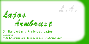 lajos armbrust business card